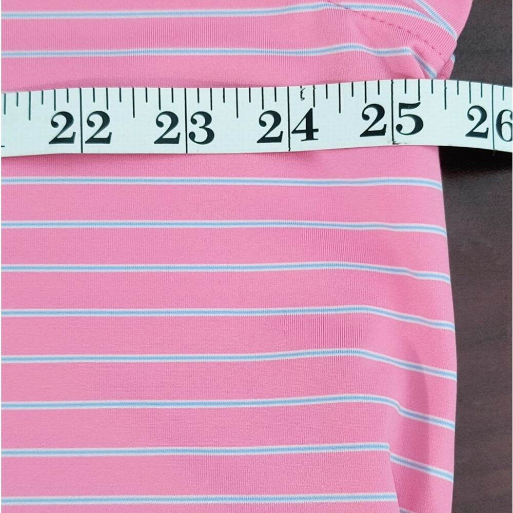 Peter Millar Summer Comfort Golf Polo Shirt Mens Sz XL Pink Stripe Short Sleeve - Picture 8 of 16